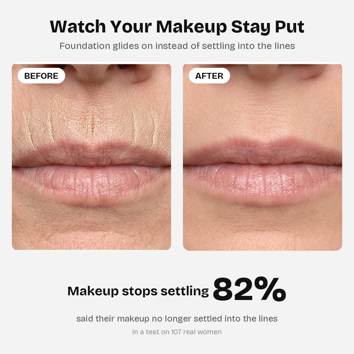 Infographic: foundation no longer settles into the lip lines
